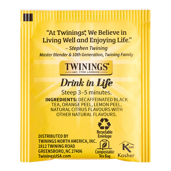 Twinings Lady Grey Decaffeinated Tea Bags - 20/Box