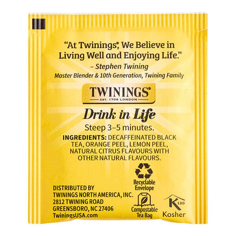 Twinings Lady Grey Decaffeinated Tea Bags - 20/Box