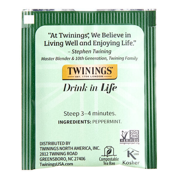 Twinings Pure Peppermint Herbal Tea Bags - 400/Case