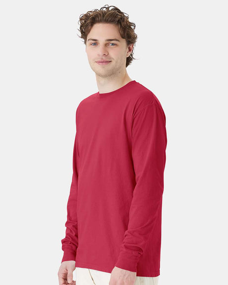 ComfortWash garment-dyed soft cotton long sleeve crewneck T-shirt