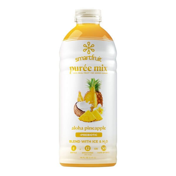 Smartfruit Aloha Pineapple 100% Fruit Puree Beverage Mix 48 fl. oz. - 6/Case