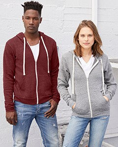 BELLA + CANVASÂ Triblend Sponge Fleece Full Zip Hoodie - S
