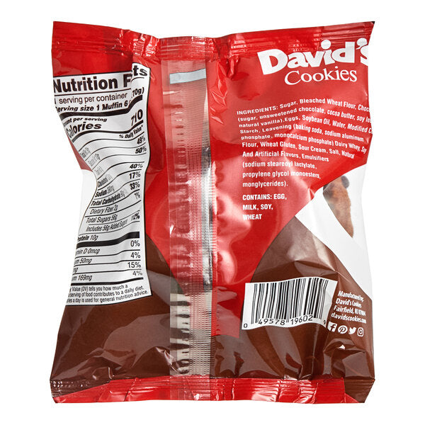 David's Cookies Individually Wrapped Chocolate Chip Muffin 6 oz. - 24/Case