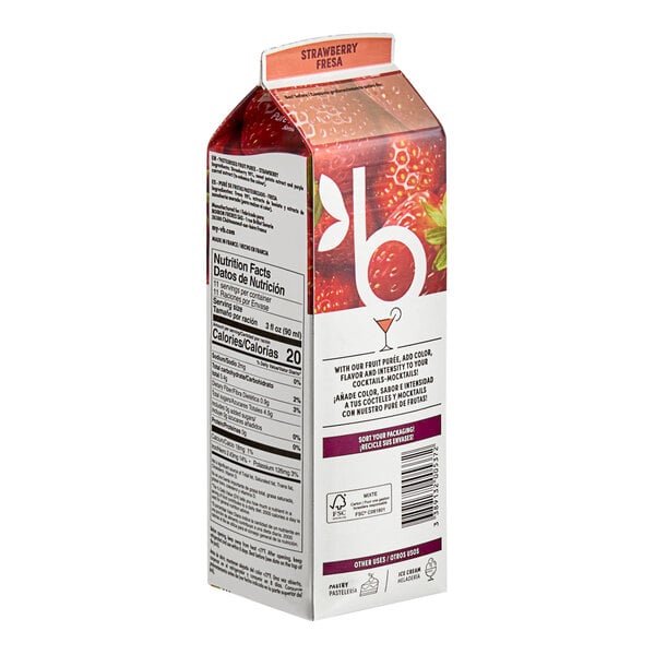 Les Vergers Boiron Strawberry Real Fruit Puree 1 Liter - 6/Case