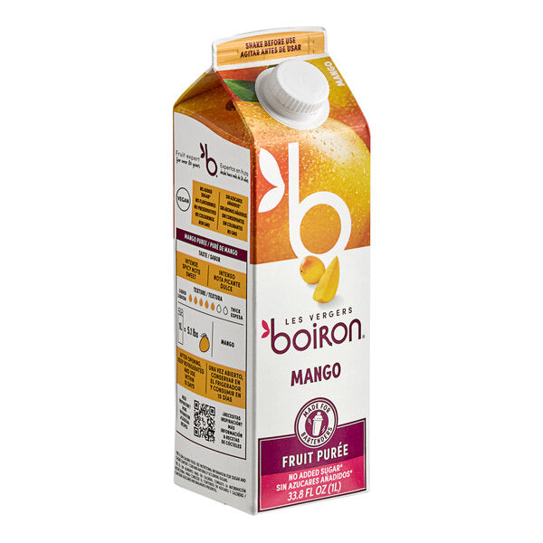 Les Vergers Boiron 100% Mango Real Fruit Puree 1 Liter - 6/Case