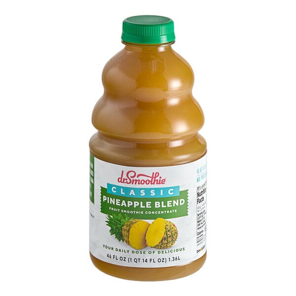 Dr. Smoothie Classic Pineapple Blend Fruit Smoothie Mix 46 fl. oz. - 6/Case