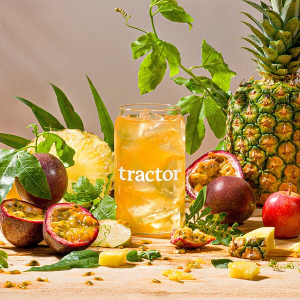 Tractor Beverage Co. Organic Pineapple Passion Fruit NSA Beverage 8.5:1 Concentrate 32 fl. oz. - 12/Case