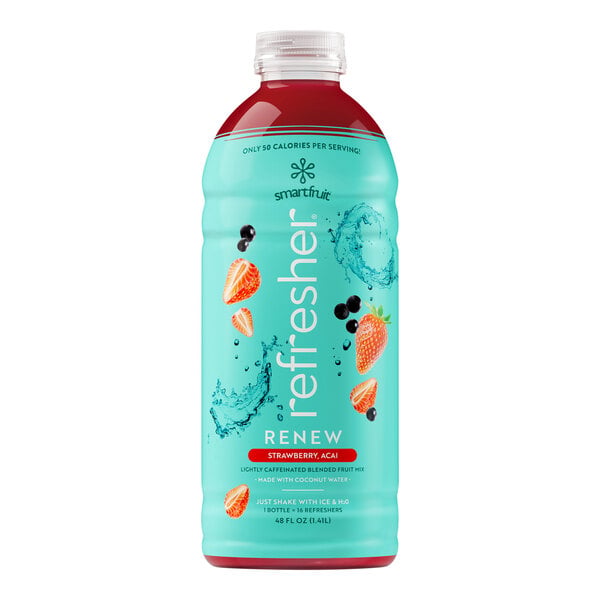 Smartfruit Renew Strawberry Acai Refresher Beverage 1:1 Concentrate 48 fl. oz. - 6/Case