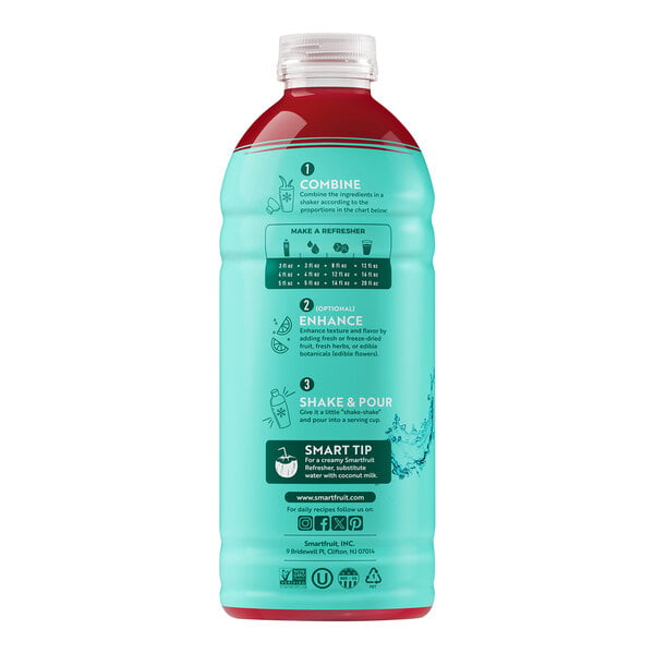 Smartfruit Renew Strawberry Acai Refresher Beverage 1:1 Concentrate 48 fl. oz. - 6/Case