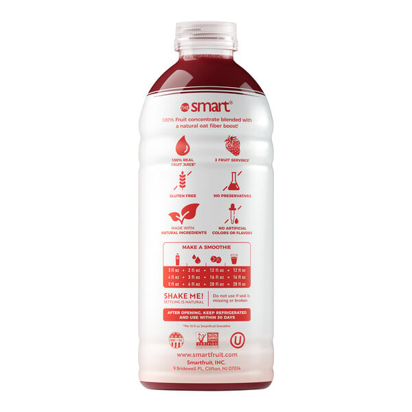 Smartfruit Strawberry Bananza 100% Fruit Puree Beverage Mix 48 fl. oz. - 6/Case
