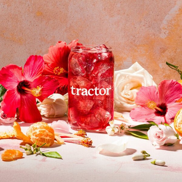 Tractor Beverage Co. Organic Hibiscus Beverage 8.5:1 Concentrate 32 fl. oz. - 12/Case