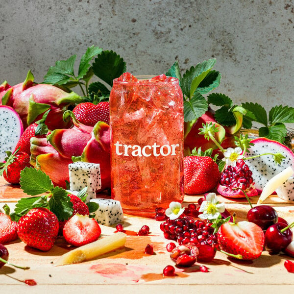 Tractor Beverage Co. Organic Strawberry Dragon Fruit Beverage 8.5:1 Concentrate 32 fl. oz. - 12/Case