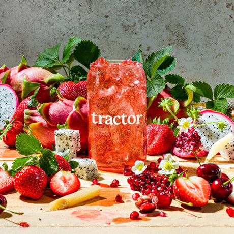 Tractor Beverage Co. Organic Strawberry Dragon Fruit Beverage 8.5:1 Concentrate 32 fl. oz. - 12/Case