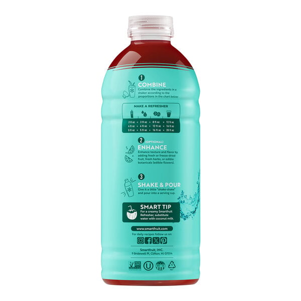 Smartfruit Replenish Watermelon / Cucumber / Mint Refresher Beverage 1:1 Concentrate 48 fl. oz. - 6/Case