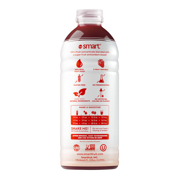 Smartfruit Summer Strawberry 100% Fruit Puree Beverage Mix 48 fl. oz. - 6/Case