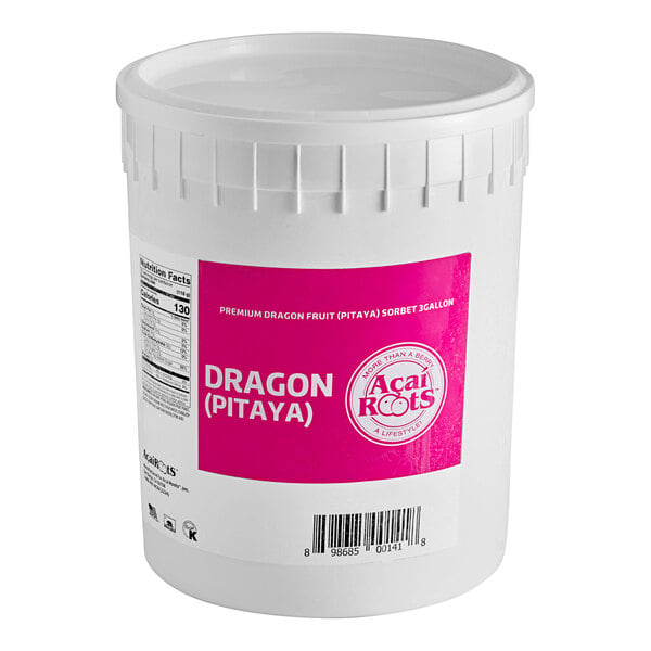 Acai Roots Premium Pitaya Dragon Fruit Sorbet 3 Gallon