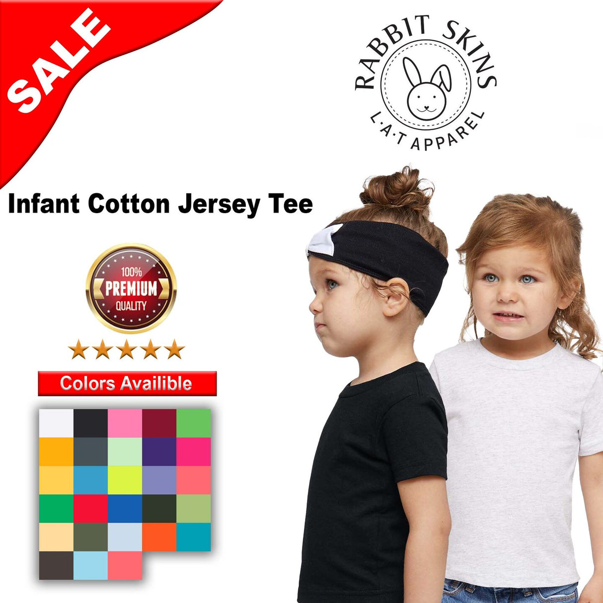 RADYAN® Infant Cotton Crewneck Short Sleeve Jersey Tee