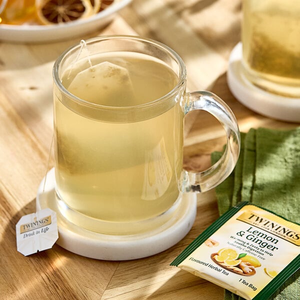 Twinings Lemon & Ginger Herbal Tea Bags - 100/Box