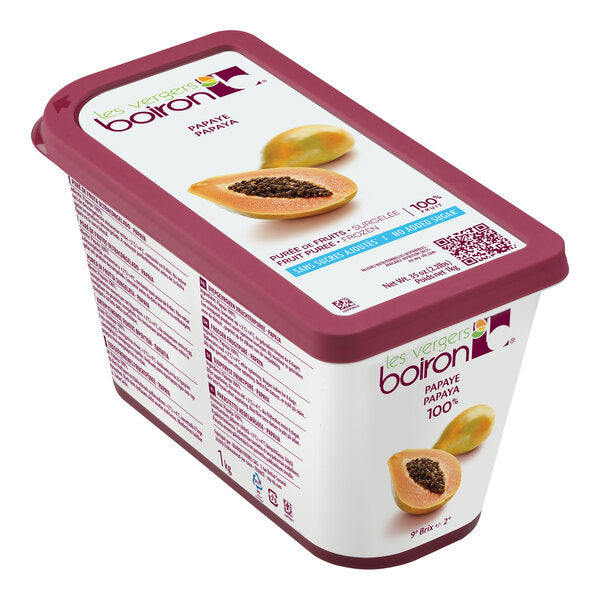 Les Vergers Boiron Papaya 100% Fruit Puree 2.2 lb. - 3/Case