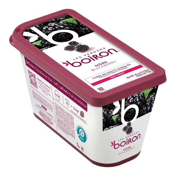 Les Vergers Boiron Blackberry 100% Fruit Puree 2.2 lb. - 6/Case
