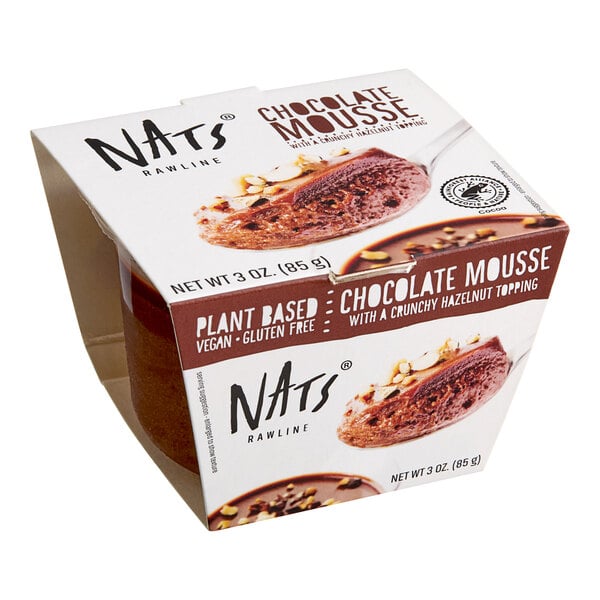 Nats Rawline Plant-Based Vegan Chocolate Mousse Cup 3 oz. - 12/Case