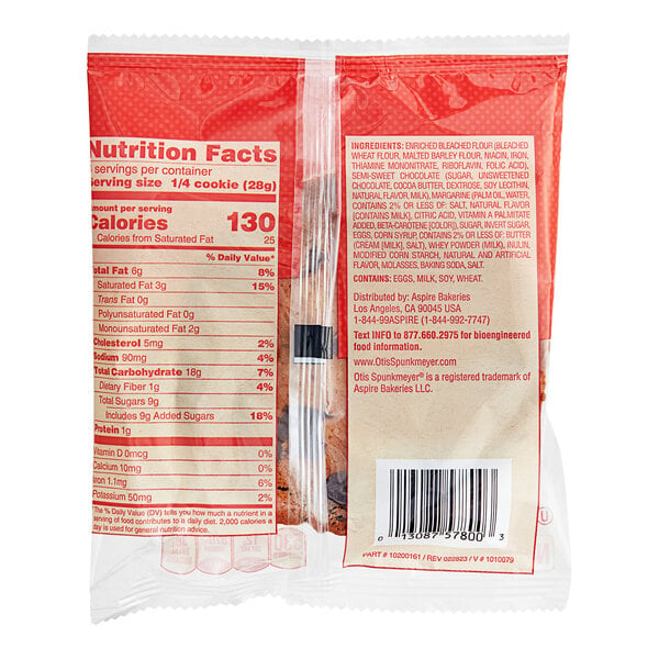 Otis Spunkmeyer Individually Wrapped Chocolate Chunk Cookie 4 oz. - 24/Case