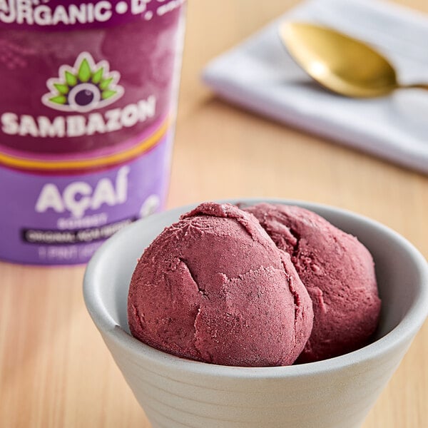 Sambazon Organic Acai Sorbet 16 fl. oz. - 8/Case