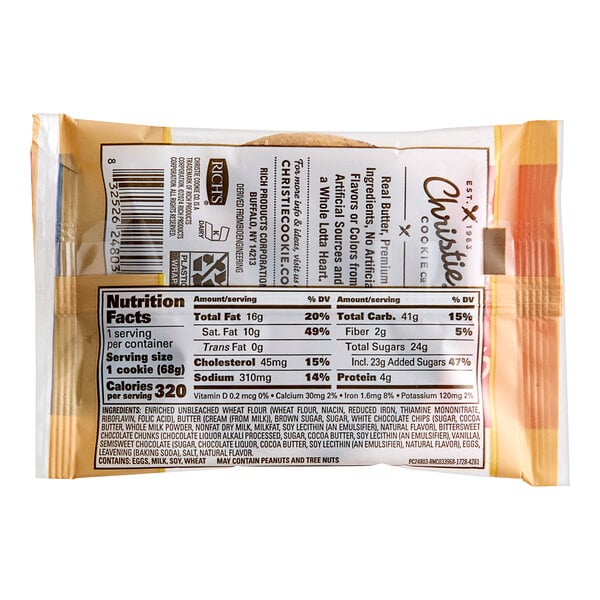 Christie Cookie Co. 2.4 oz. Individually Wrapped Triple Chocolate Blonde Cookie - 72/Case