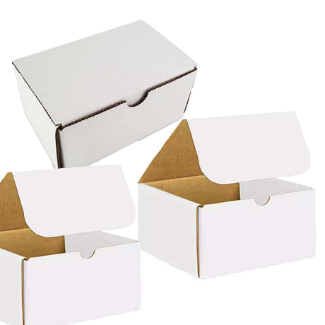 White Tab Lock Packing Boxes L = 6'', W = 2'', D = 2''Ideal for Stylish Shipping Solutions