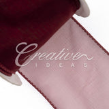 2 1/2" Wired Organza Ribbon - 10 Yards (Wine)