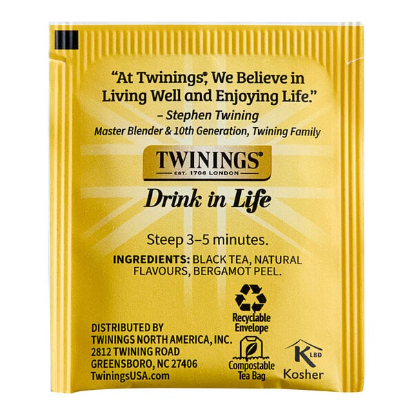 Twinings Earl Grey Extra Strong Tea Bags - 120/Case