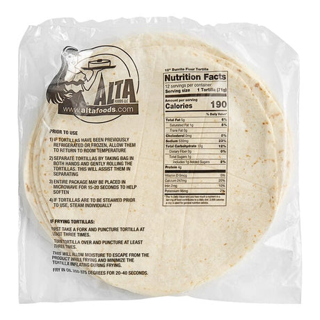 Celia's Flour Tortilla 10" - 144/Case