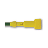 Rubbermaid FGH24600GR00 60" Gripper Clamp Style Green Fiberglass Wet-Mop Handle w/Plastic Yellow Head
