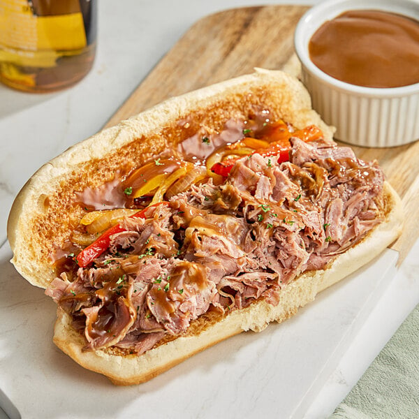 Vienna Beef Italian-Style Sliced Roast Beef with Gravy 3 lb. - 4/Case
