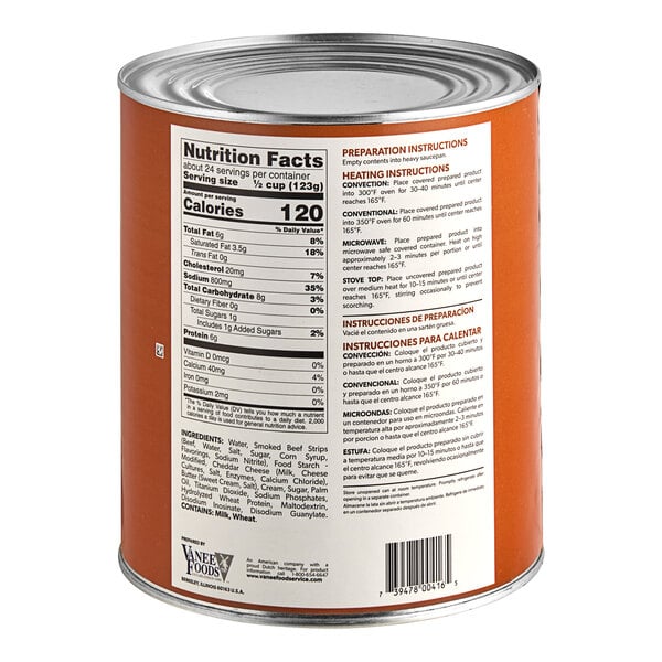 Vanee Creamed Sliced Beef - #10 Can