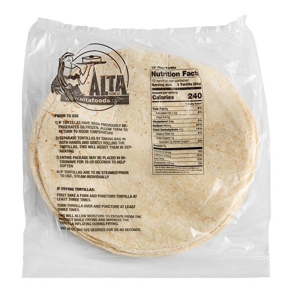 Celia's Super Pliable Flour Tortilla 12" - 72/Case