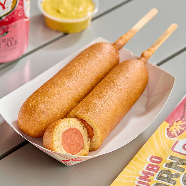 Foster Farms Chili Cheese Chicken Corn Dog with Individual Serving Sleeves 4 oz. - 36/Case