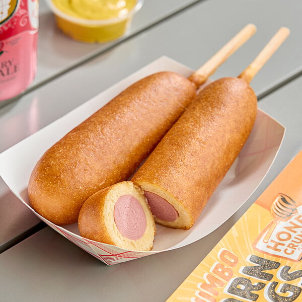 Foster Farms Honey Chicken Corn Dog with Individual Serving Sleeves 4 oz. - 36/Case