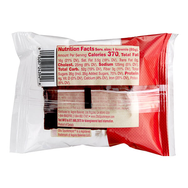 Otis Spunkmeyer Individually Wrapped Chocolate Chip Brownie 3 oz. - 48/Case