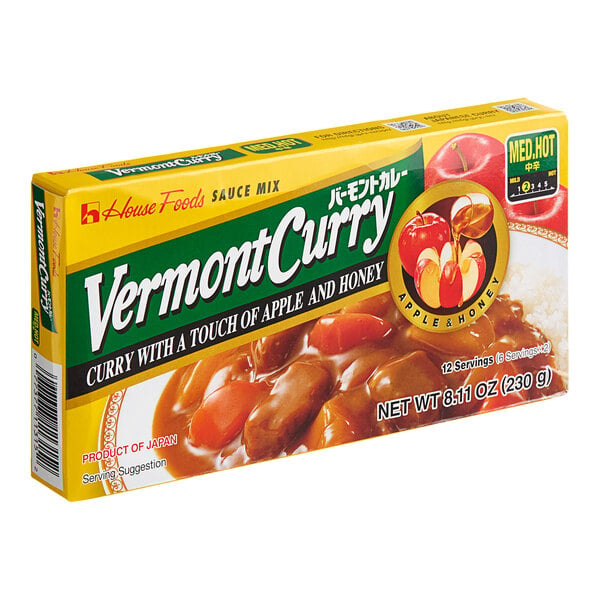 House Foods Vermont Curry Sauce Mix 8.11 oz. - 10/Case
