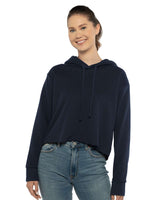 Next Level® Women's Laguna Sueded Raw Edge Crop Hoodie Sweatshirt