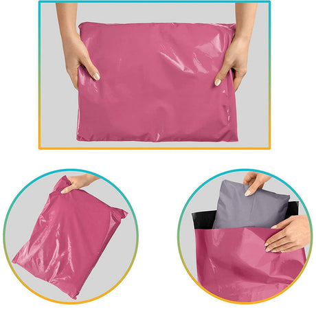 Pink Poly Bag Mailer Envelopes-Multi Sizes, Max Weight 2 mil