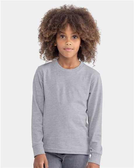 Next Level® Youth Cotton Long Sleeve Crewneck T-Shirt