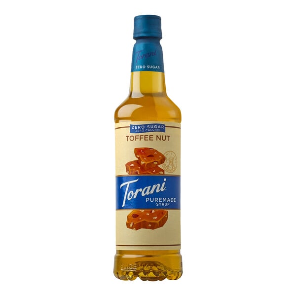 Torani Puremade Sugar-Free Toffee Nut Flavoring Syrup 750 mL Plastic Bottle