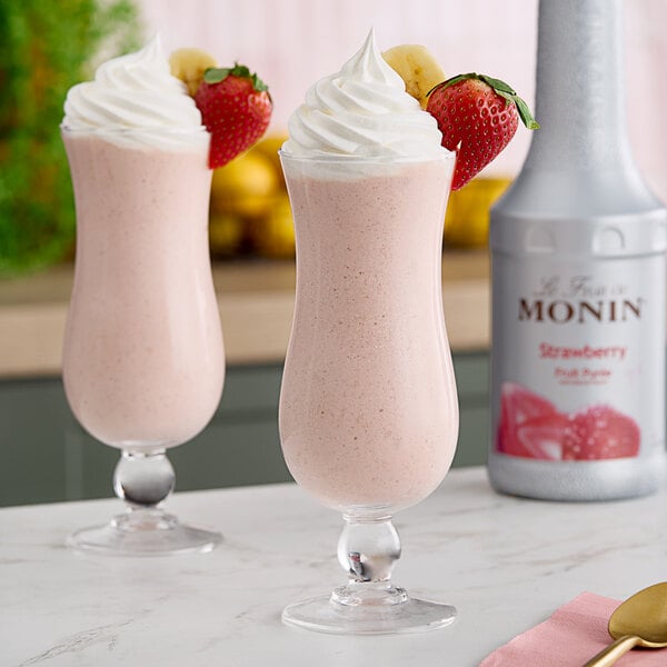 Monin Strawberry Fruit Puree 1 Liter - 4/Case