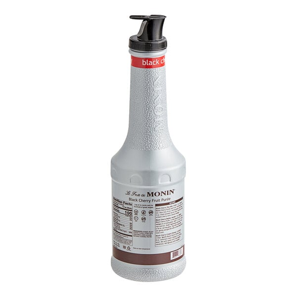 Monin Black Cherry Fruit Puree 1 Liter - 4/Case