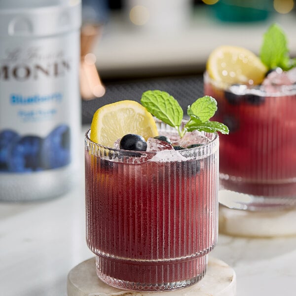 Monin Blueberry Fruit Puree 1 Liter - 4/Case