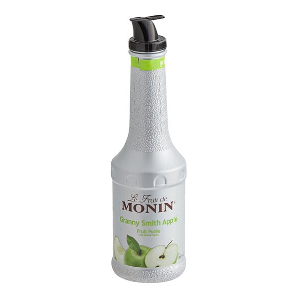 Monin Granny Smith Apple Fruit Puree 1 Liter - 4/Case