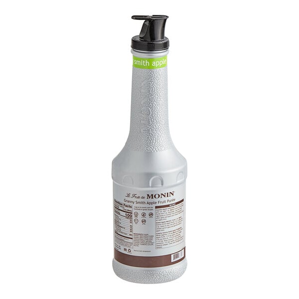 Monin Granny Smith Apple Fruit Puree 1 Liter - 4/Case