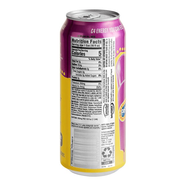 C4 Energy Grape Popsicle Energy Drink 16 fl. oz. Can - 12/Case